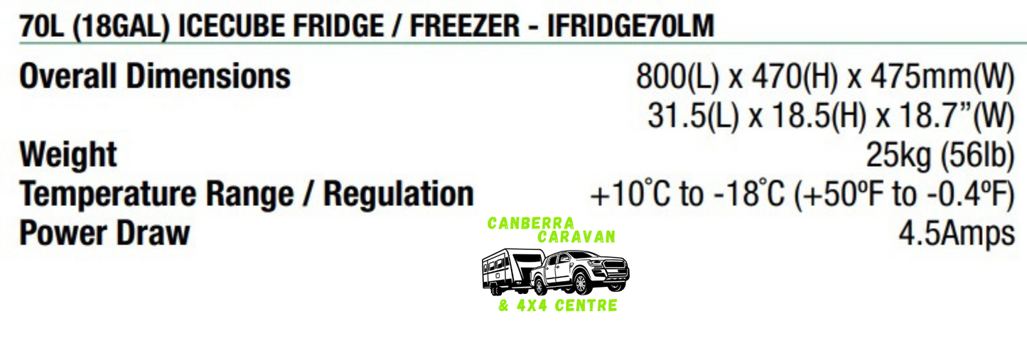 Icecube Fridge Freezer M-Series (70L, Single Zone)