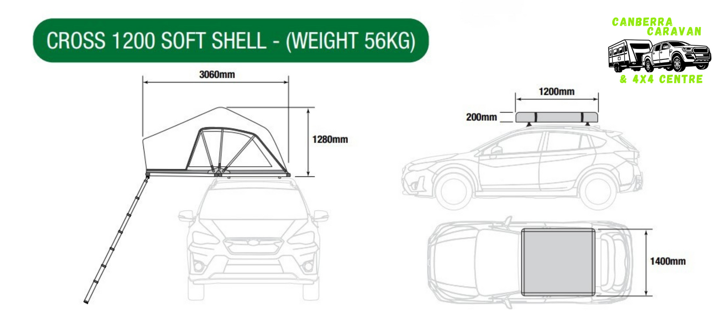 Cross 1200 - Soft Shell Rooftop Tent