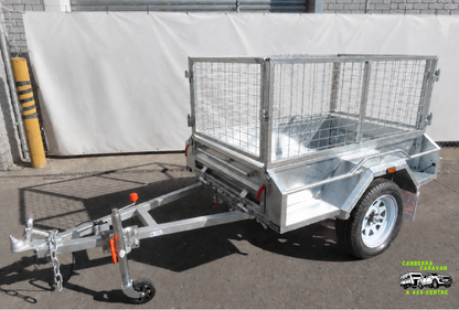 5x3 Galvanized Box Trailer with cage