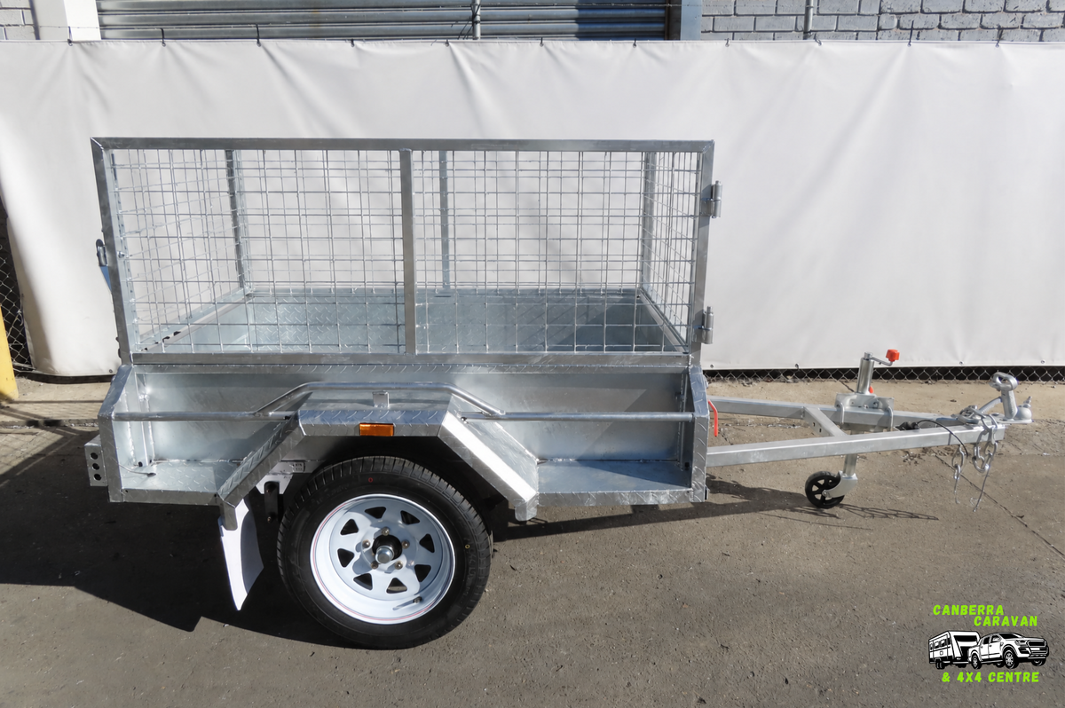 5x3 Galvanized Box Trailer with cage