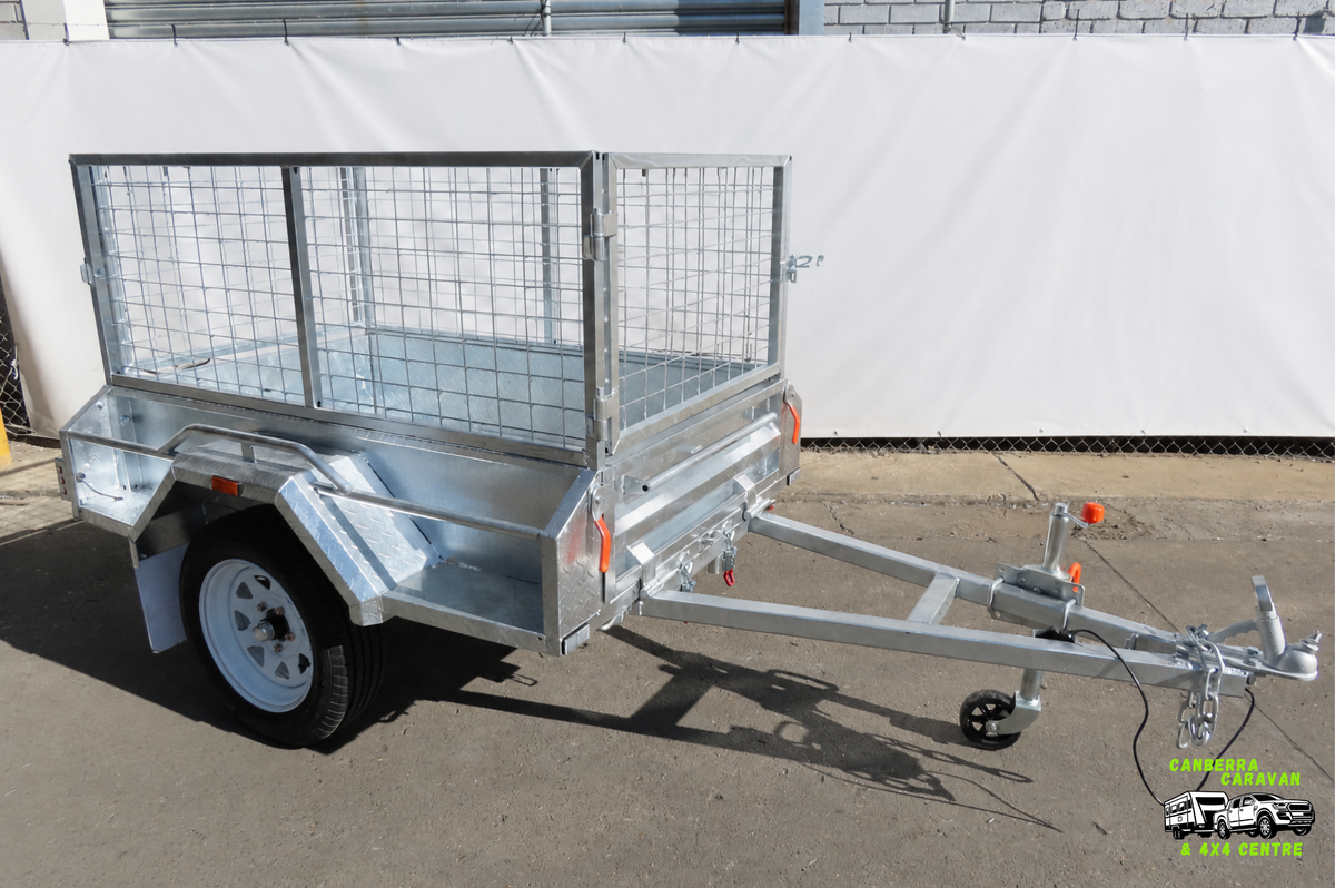 5x3 Galvanized Box Trailer with cage