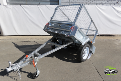 5x3 Galvanized Box Trailer with cage