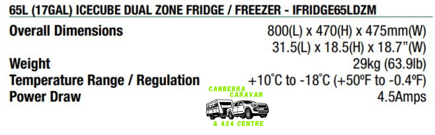 Icecube Fridge Freezer M-Series (65L, Dual Zone)