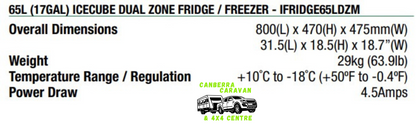 Icecube Fridge Freezer M-Series (65L, Dual Zone)