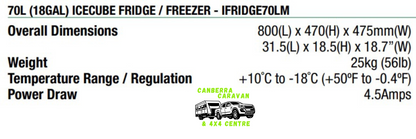 Icecube Fridge Freezer M-Series (70L, Single Zone)